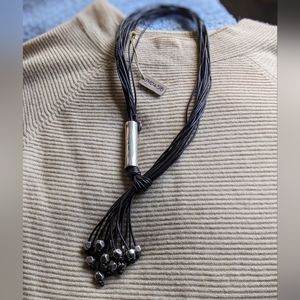 Uno de50 leather and silver necklace